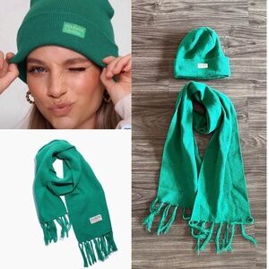 Tini Lux You & Me Knit Matching Hat Beanie and Scarf Green